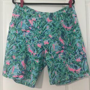 Lilly Pulitzer Tropical Print Shorts in Pink and Green